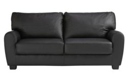 HOME Stefano Large Leather and Leather Effect Sofa - Black